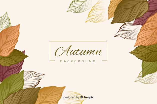 Autumn leaves background flat design