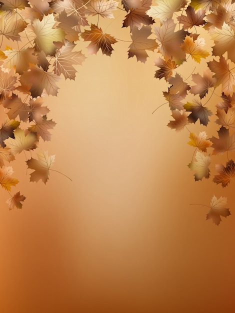 Vector autumn leaves background template.