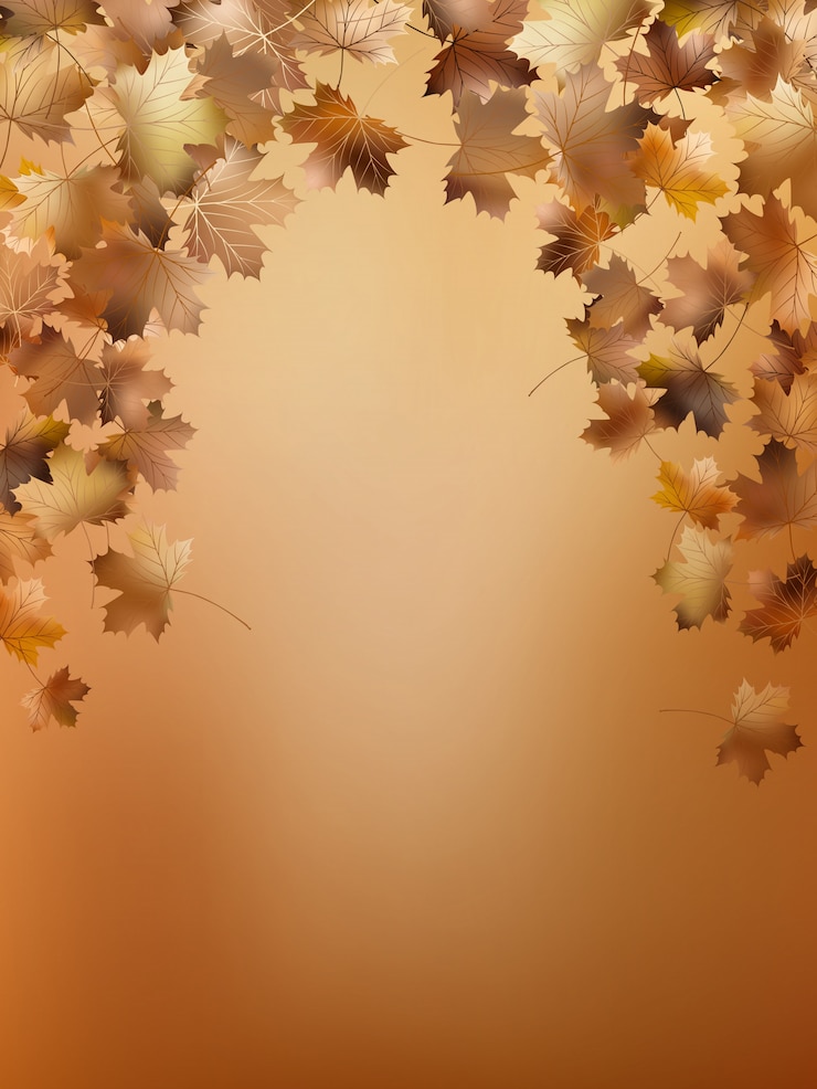 Vector autumn leaves background template. 