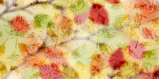 Autumn leaves on blurred background