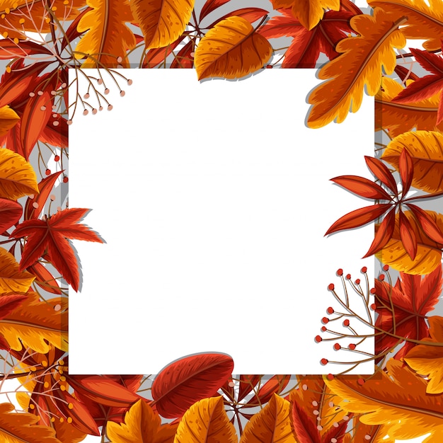 Autumn leaves border concept