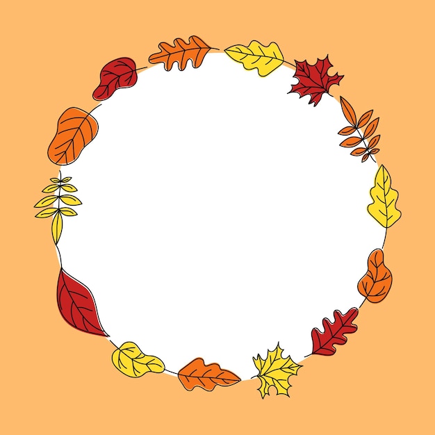 Autumn leaves border frame