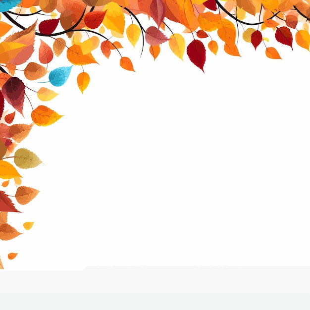 Vector autumn leaves border vector