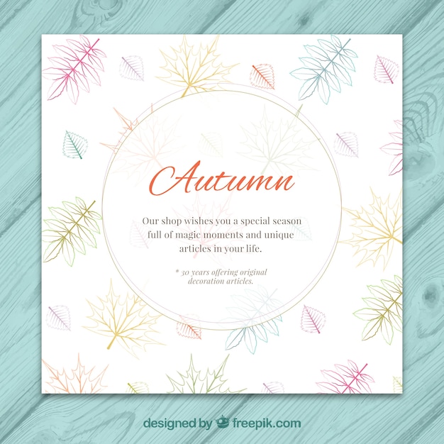 Vector autumn leaves card