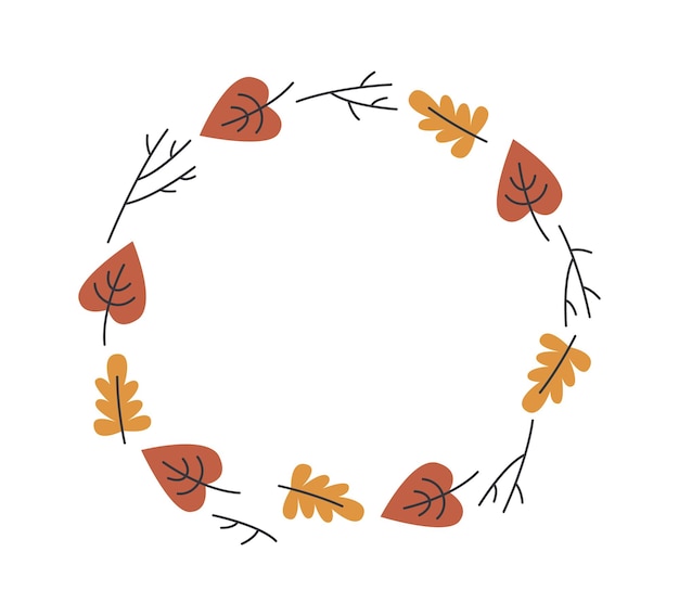 Autumn Leaves Circle Frame