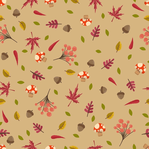 Autumn Leaves concept Seamless Pattern.