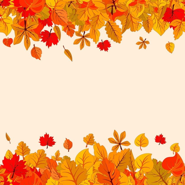 Осенние листья падают изолированный фон Золотой осенний шаблон плаката Векторная иллюстрация