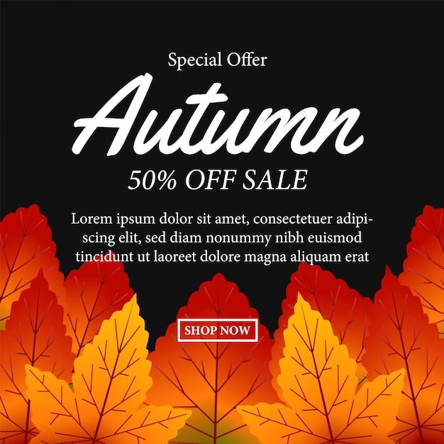 Autumn leaves fall template sale offer