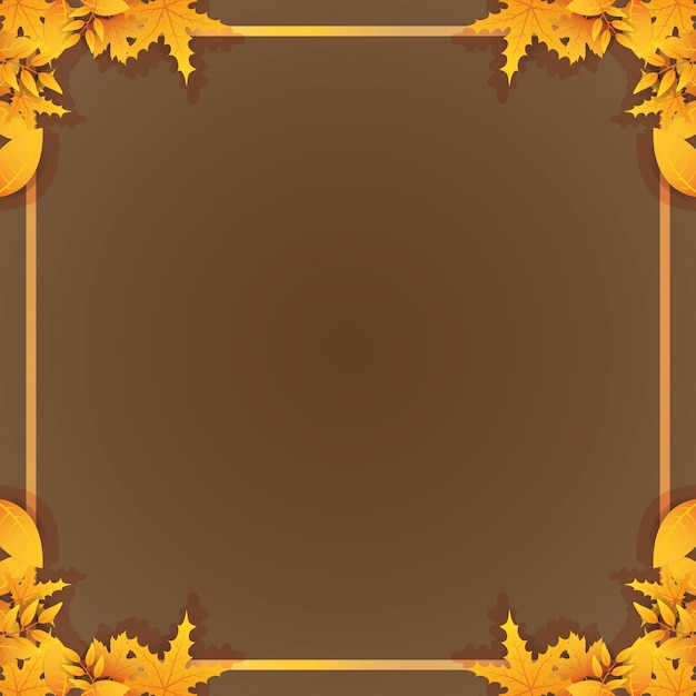 Autumn leaves foliage decorative frame