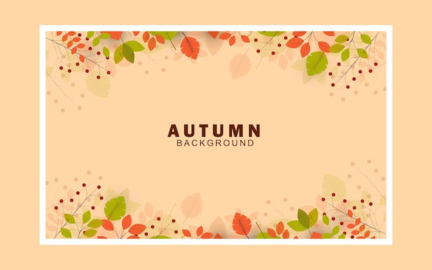 Autumn leaves frame banner design