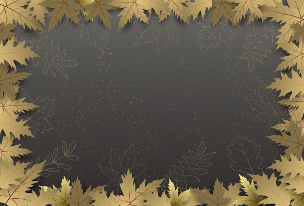 Autumn leaves frame