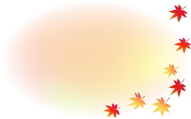 Vector autumn leaves and gradation copy space