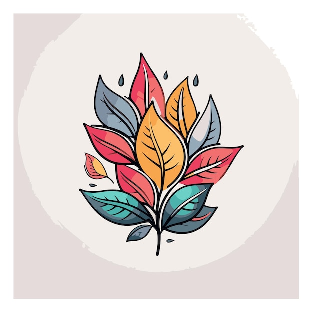 Vettore foglie d'autunno disegnate a mano in stile doodle