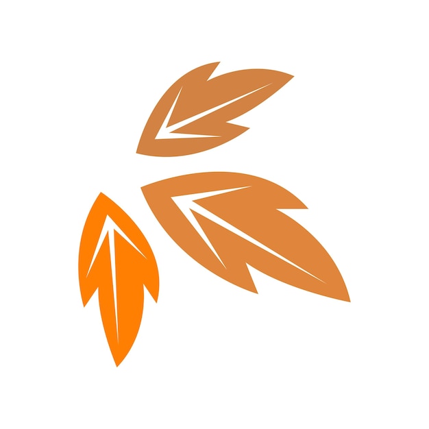Autumn leaves icon flat design template