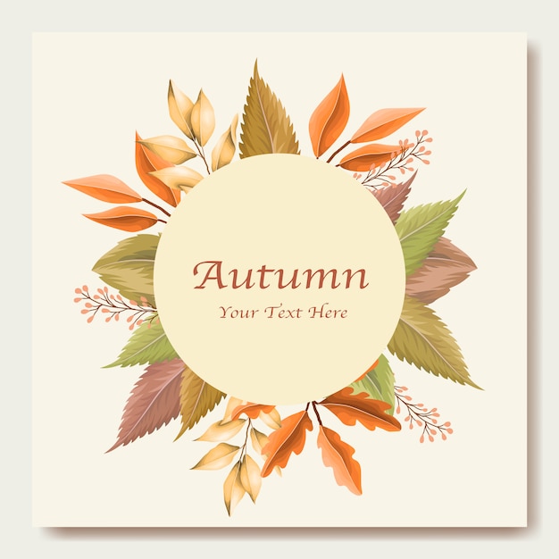 Autumn leaves invitation card template