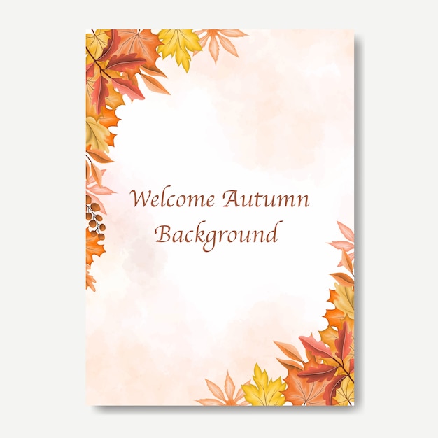 autumn leaves invitation card templateate