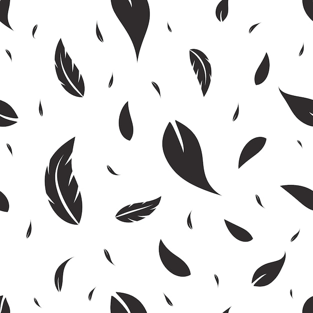 Autumn leaves monochrome pattern background