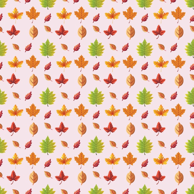 Autumn leaves pattern vector illustration