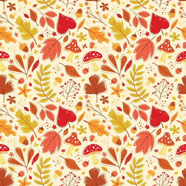 Vector autumn leaves pattern