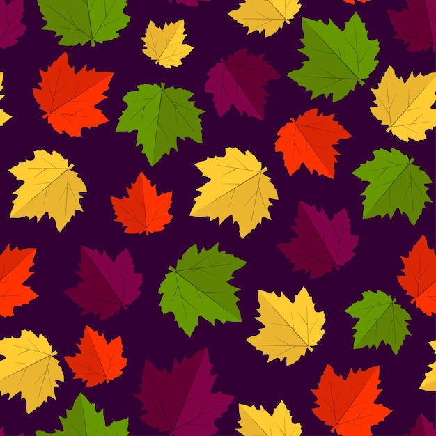 Vector autumn leaves pattern