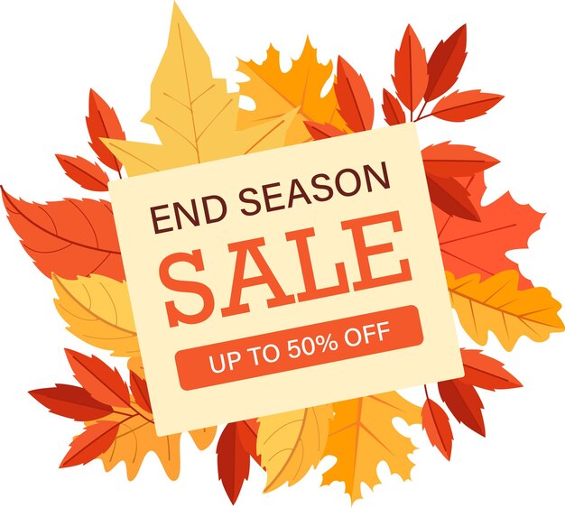 Vector autumn leaves sale badge