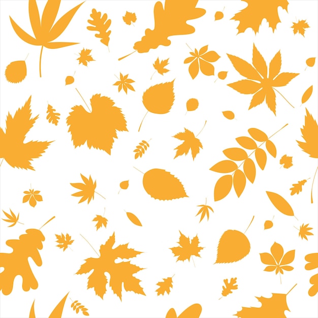 Autumn leaves seamless background leavesflowers pattern vector