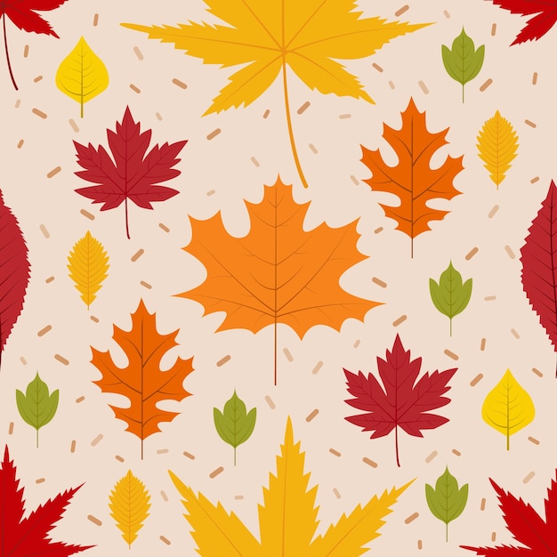 Autumn leaves seamless pattern autumn concept background