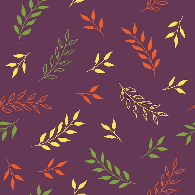 Осенние листья бесшовный узор векторный яркий фон для текстильного дизайна