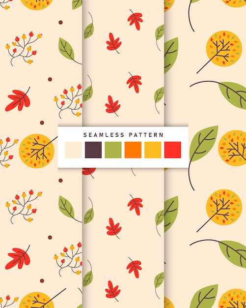 Vector autumn leaves seamless pattern vector