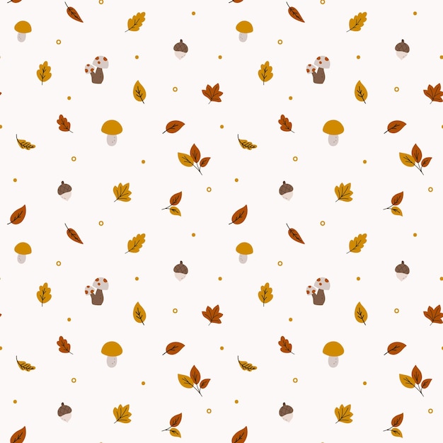 Vector autumn leaves seamless pattern