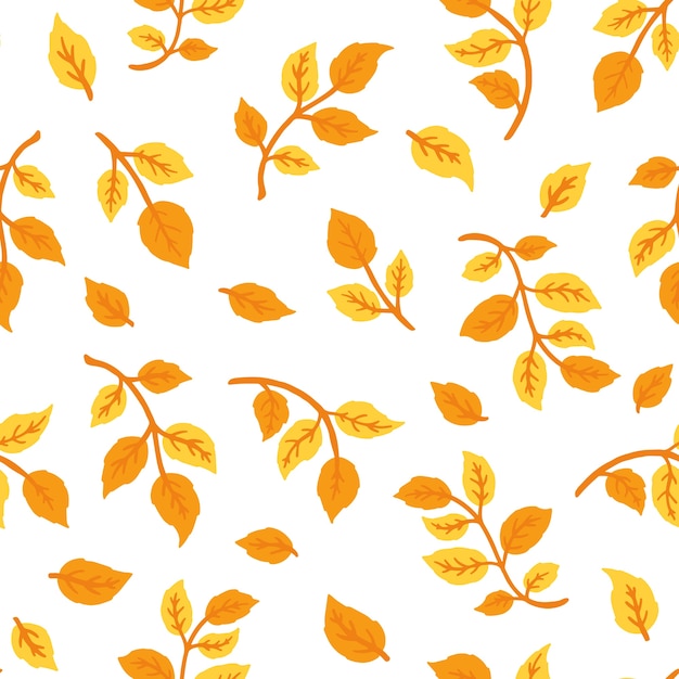 Vector autumn leaves seamless pattern.