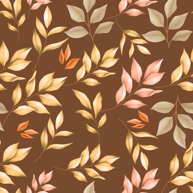 Autumn leaves seamless pattern