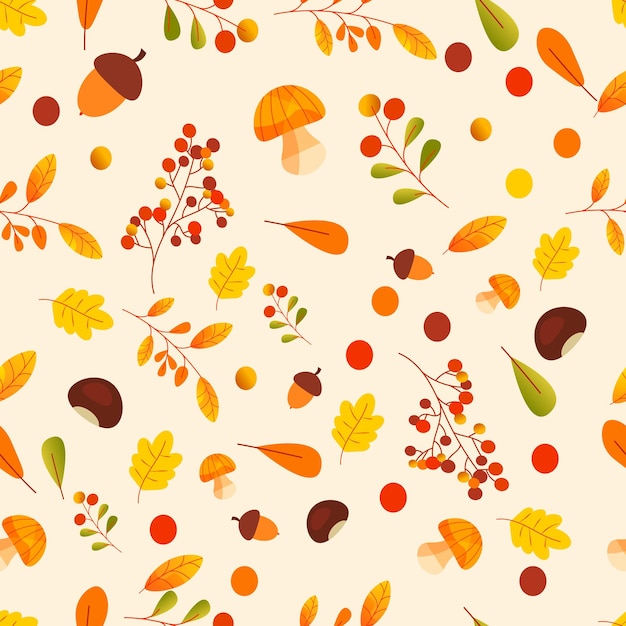 Vettore autunno foglie seamless pattern