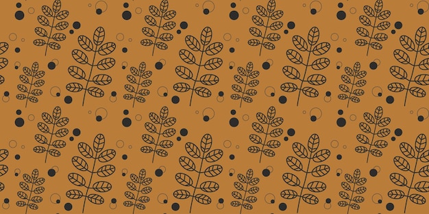 Autumn leaves seamless vector pattern drawn by hand for wallpaper banners postcards textiles backgrounds stickers wrapping paper etc