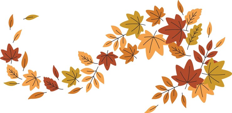 Vector autumn leaves swirls