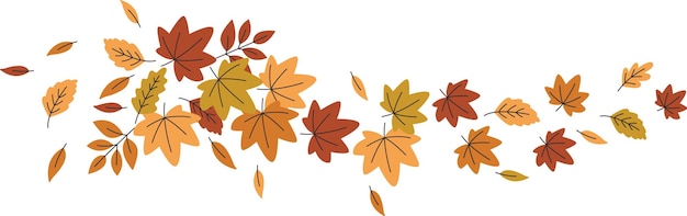 Vector autumn leaves swirls