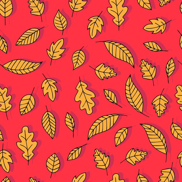 Autumn leaves vector seamless pattern background for fabrics prints packaging and postcards