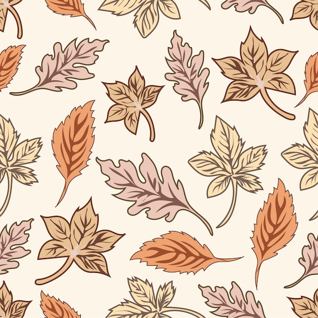 Autumn leaves vector seamless pattern for wallpapers textiles papers fabrics web pages card