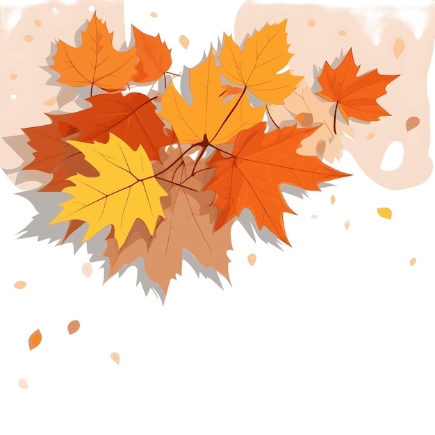 Autumn leaves on white background natural autumn background
