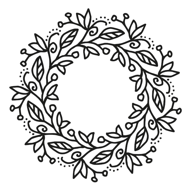 Autumn leaves wreath vector illustration