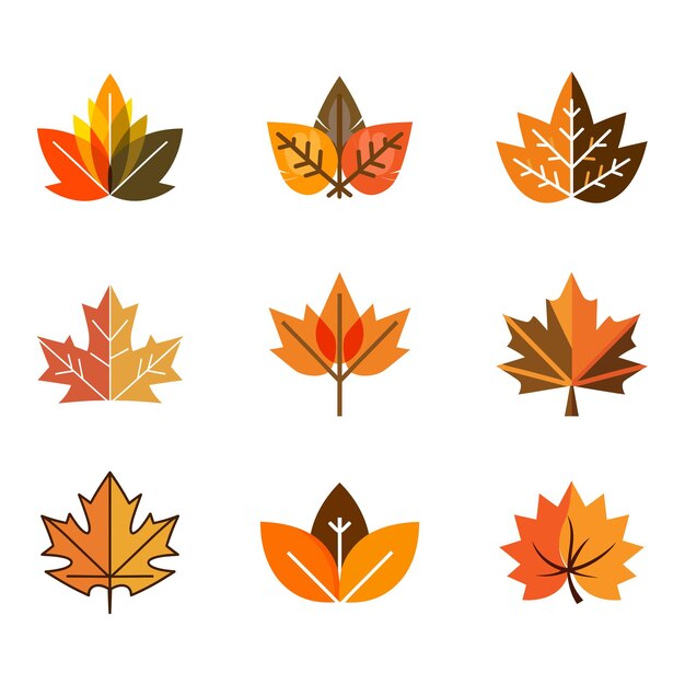 Vector autumn logo collection symbol modern designs for business