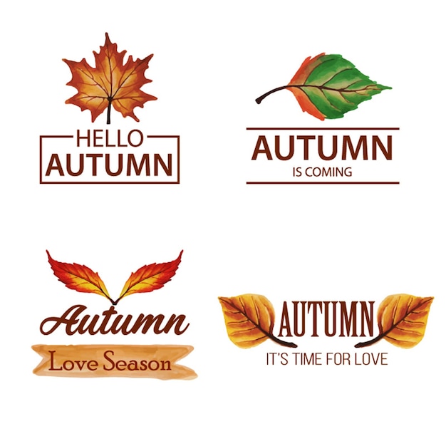 Vector autumn logo collection