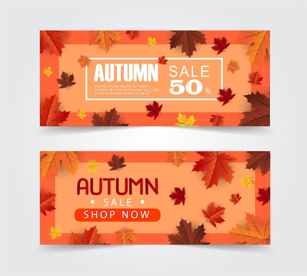 autumn maple leaf banner