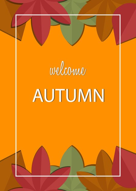 Autumn minimalistic background vector template for poster banner flyer cover