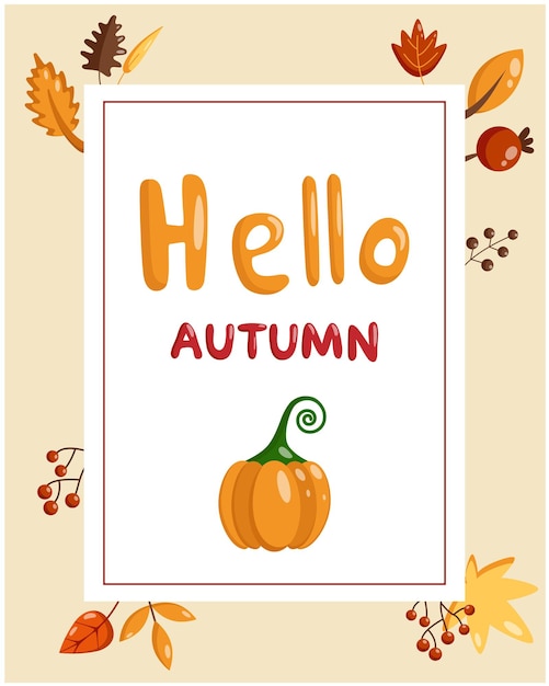 Autumn mood greeting card poster template