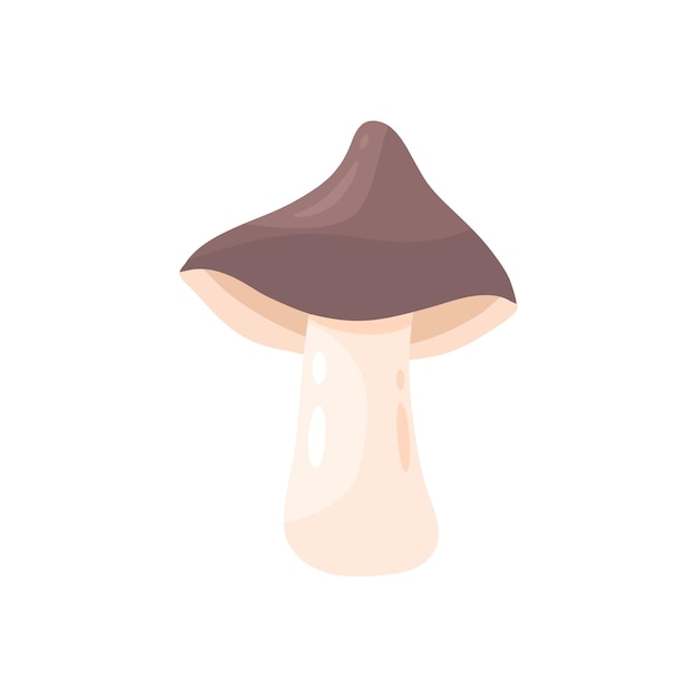 Autumn mushroom element Forest fungi Fresh food from woods Flat vector illustration