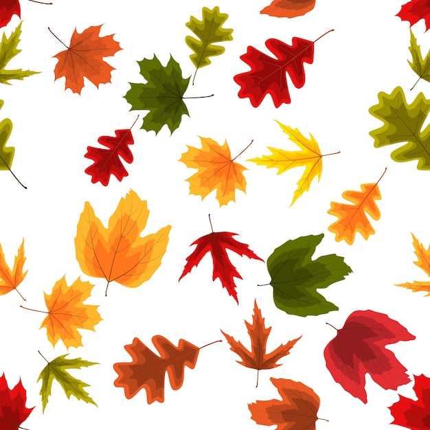 autumn natural leaves seamless pattern