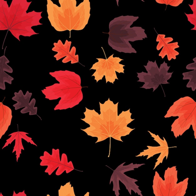 autumn natural leaves seamless pattern