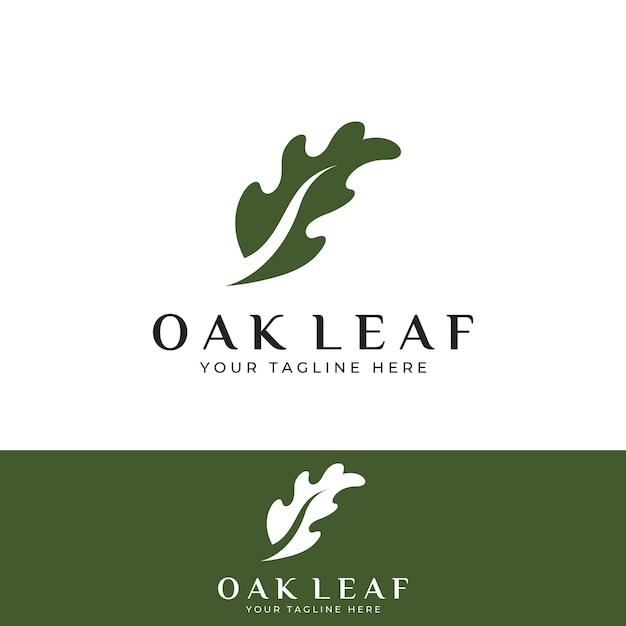 Autumn oak leaf logo and oak tree logo with easy and simple editing of vector illustration