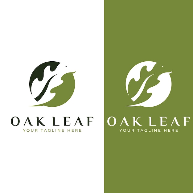 Autumn oak leaf logo and oak tree logo With easy and simple editing of vector illustration